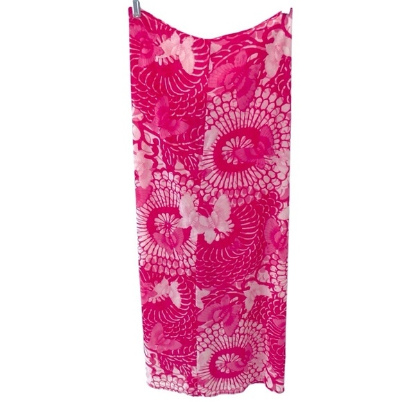 Victoria's Secret Sarong Wrap Skirt Cover Up Pareo Scarf Pink Floral Butterfly💖 - Picture 2 of 4